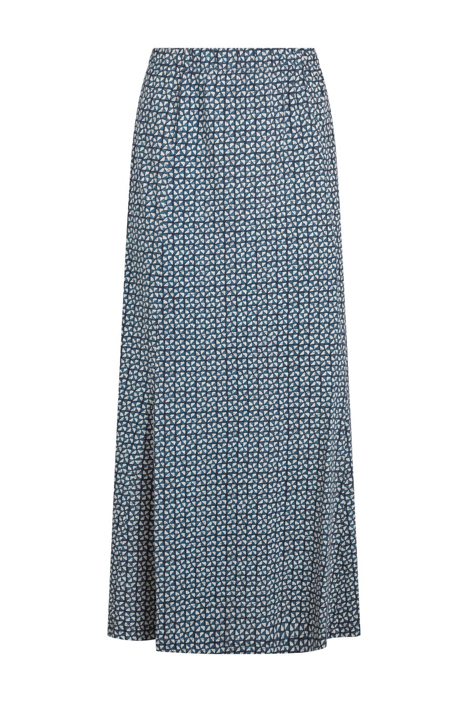 Weird Fish Navy Ares Printed Jersey A-Line Maxi Skirt