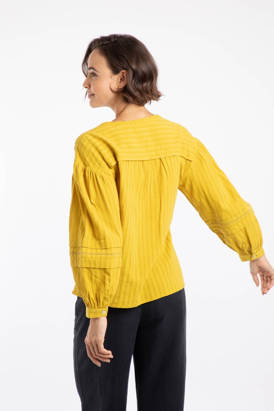 Weird Fish Antique Moss Skyler Seersucker Cotton Blouse