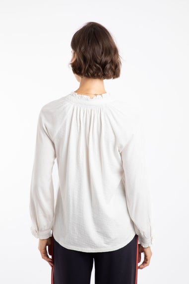 Weird Fish White Donna Frilly Edge Dobby Shirt