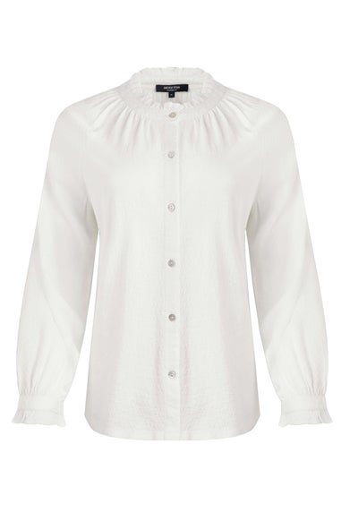 Weird Fish White Donna Frilly Edge Dobby Shirt