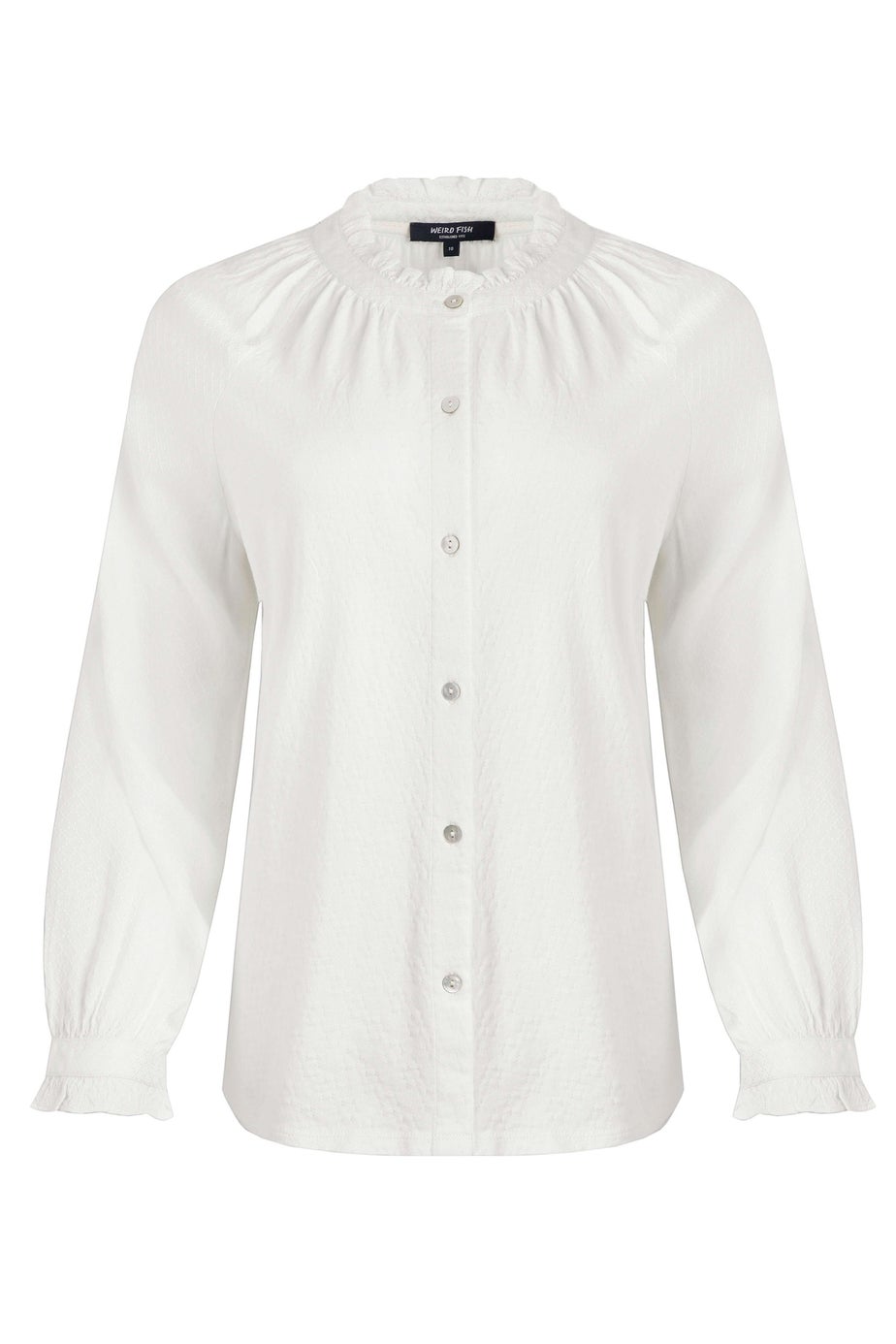 Weird Fish White Donna Frilly Edge Dobby Shirt