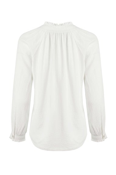 Weird Fish White Donna Frilly Edge Dobby Shirt