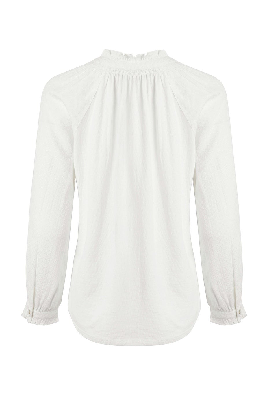 Weird Fish White Donna Frilly Edge Dobby Shirt