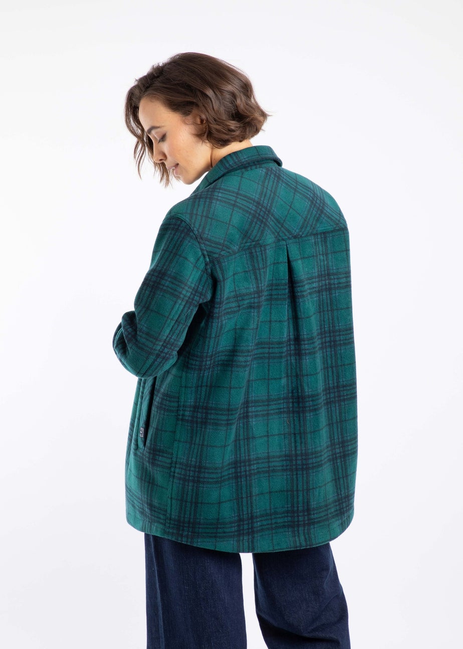 Weird Fish Cedar Green Autumn Check Fleece Shacket