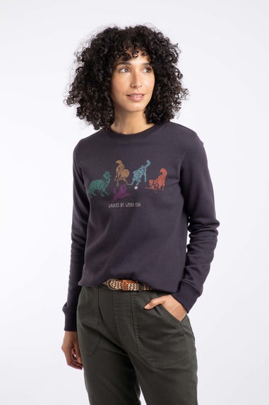 Weird Fish Midnight Chidham Graphic Crew Neck Sweatshirt