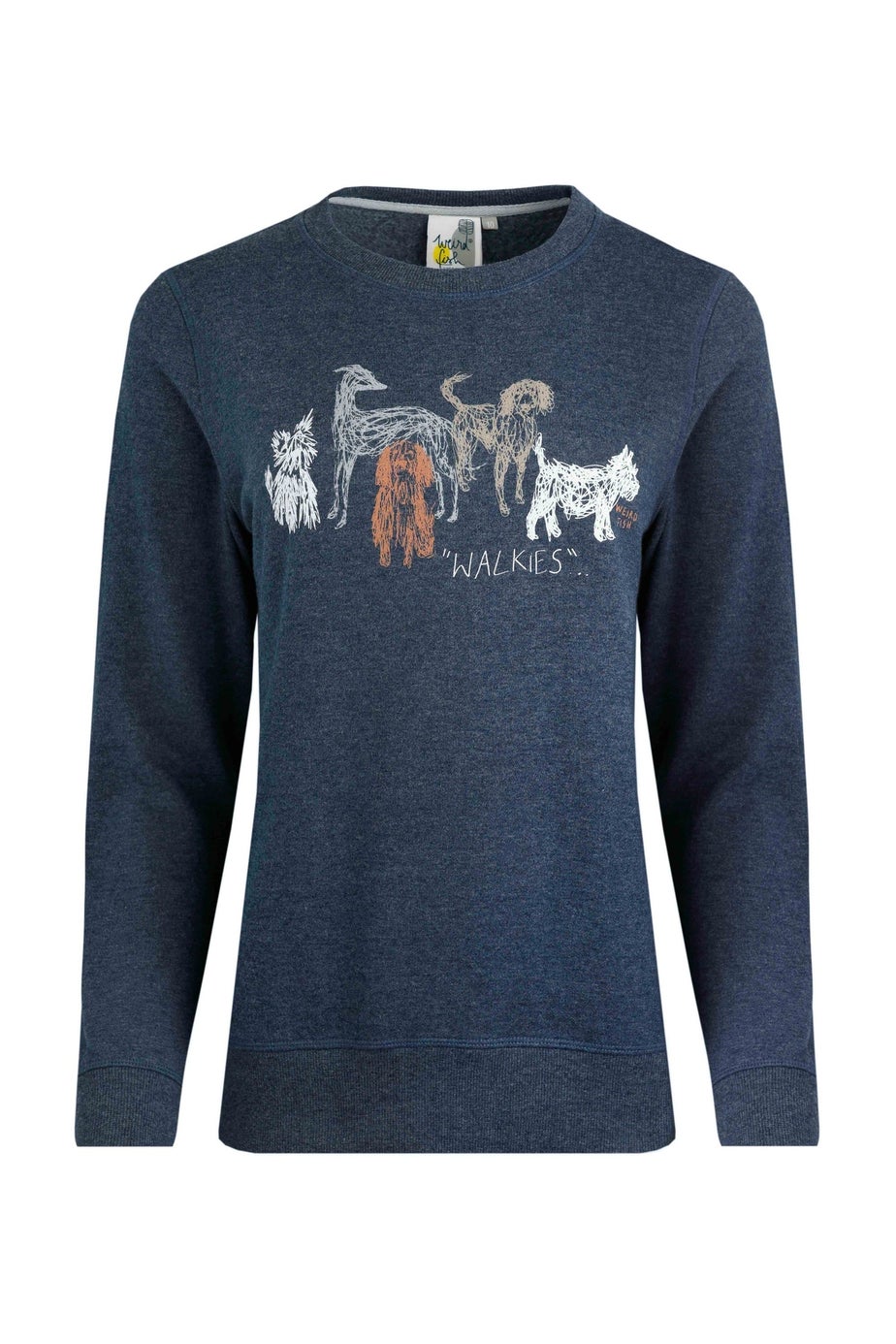 Weird Fish Navy Chidham Graphic Crew Neck Sweatshirt