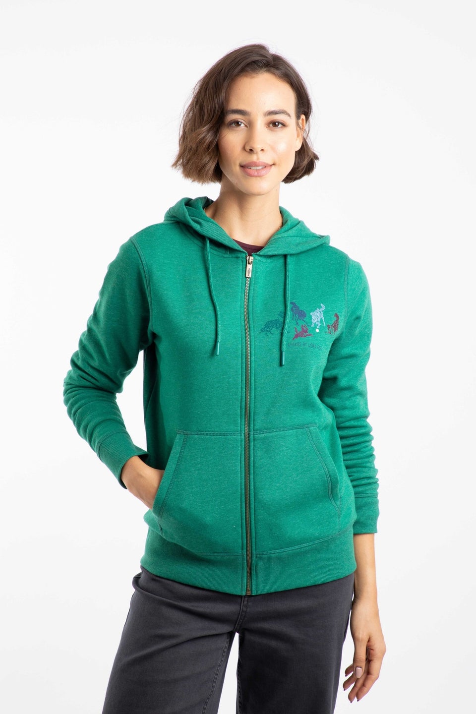 Weird Fish Green Ivy Franchises Graphic Full Zip Hoodie