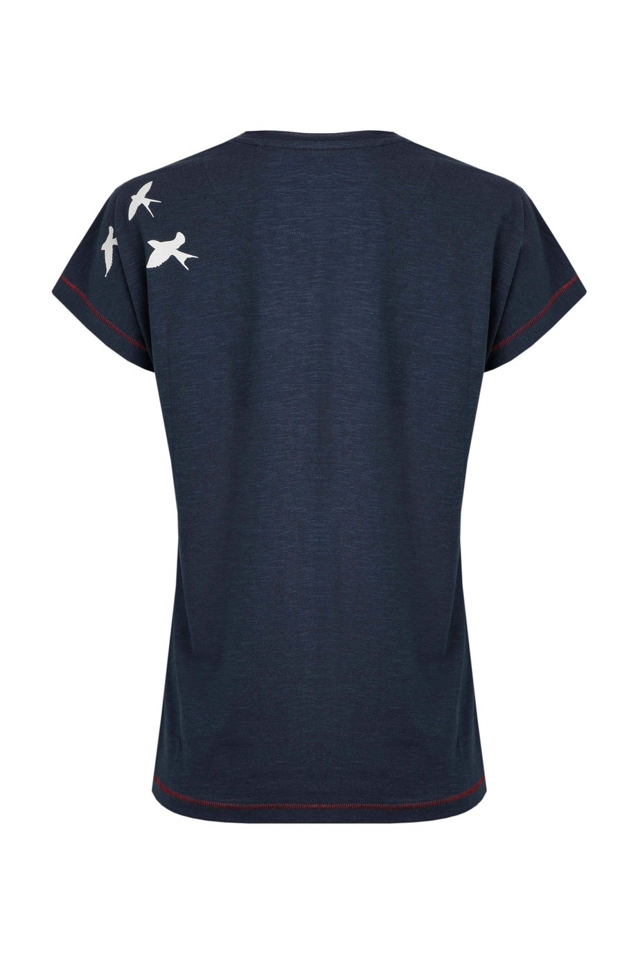 Weird Fish Navy Swirling Swallows Printed Graphic T-Shirt