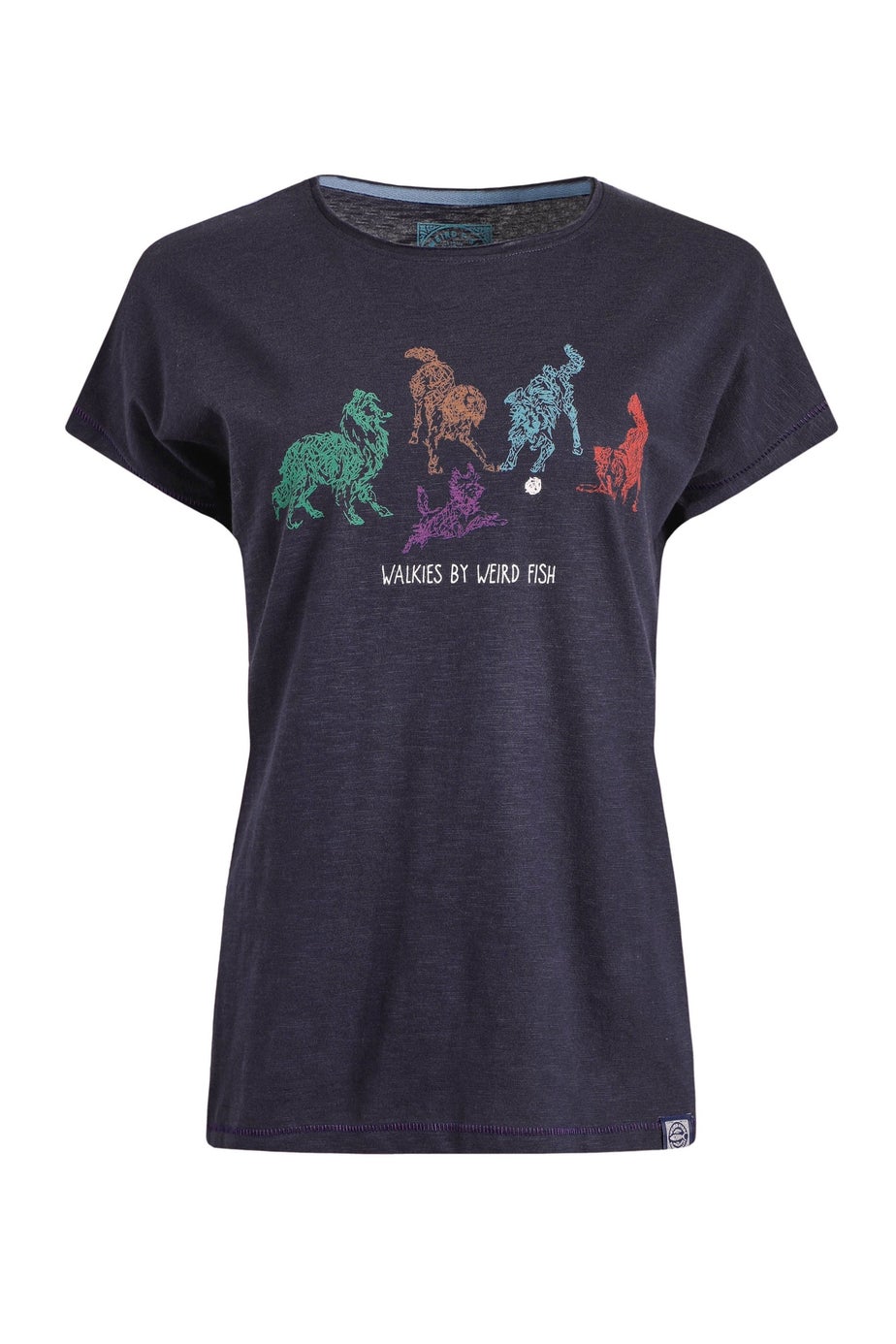 Weird Fish Dark Navy Go Fetch Front Print Graphic T-Shirt