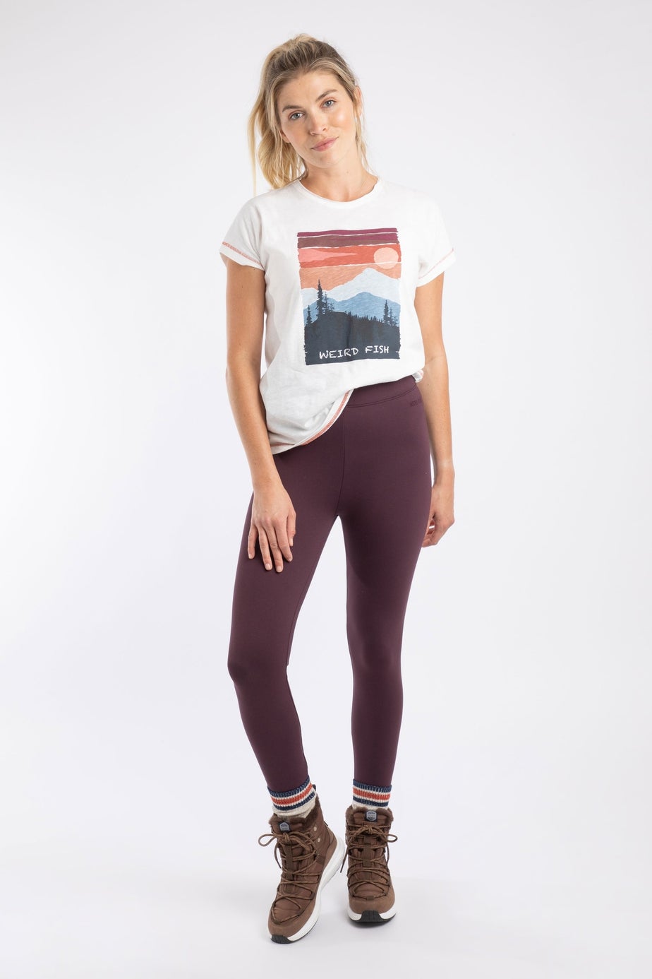 Weird Fish Mulled Wine Lilianne  High Waisted Leggings