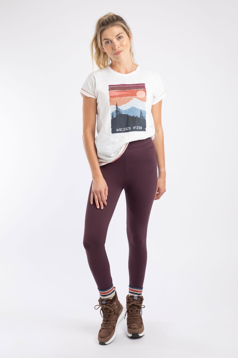 Weird Fish Mulled Wine Lilianne  High Waisted Leggings