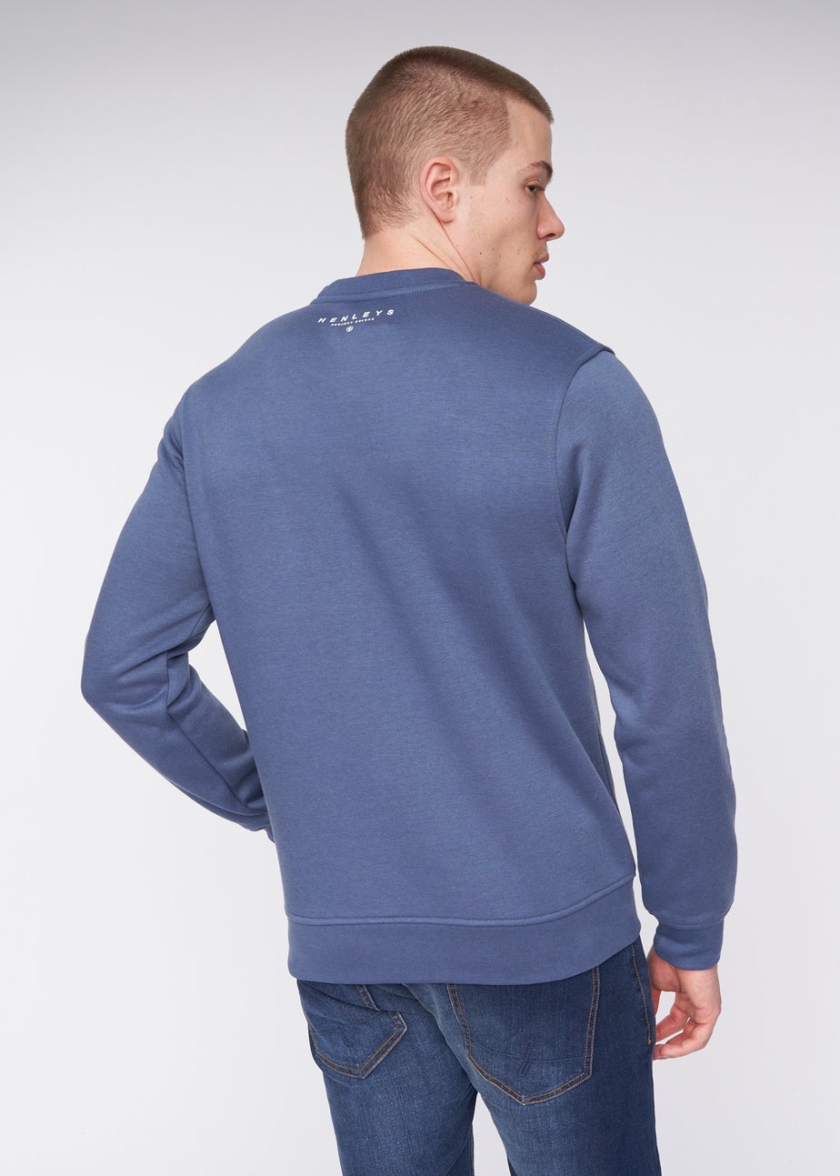 Henleys Deep Blue Scripthen Crew Sweat