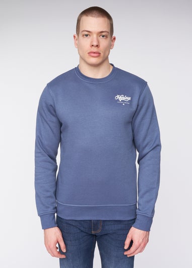 Henleys Deep Blue Scripthen Crew Sweat