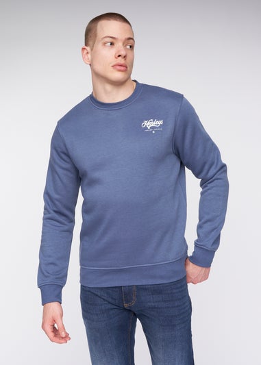 Henleys Deep Blue Scripthen Crew Sweat