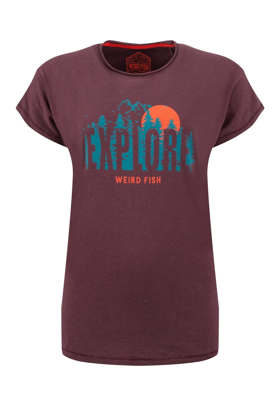 Weird Fish Aubergine Explore Front Print Graphic T-Shirt