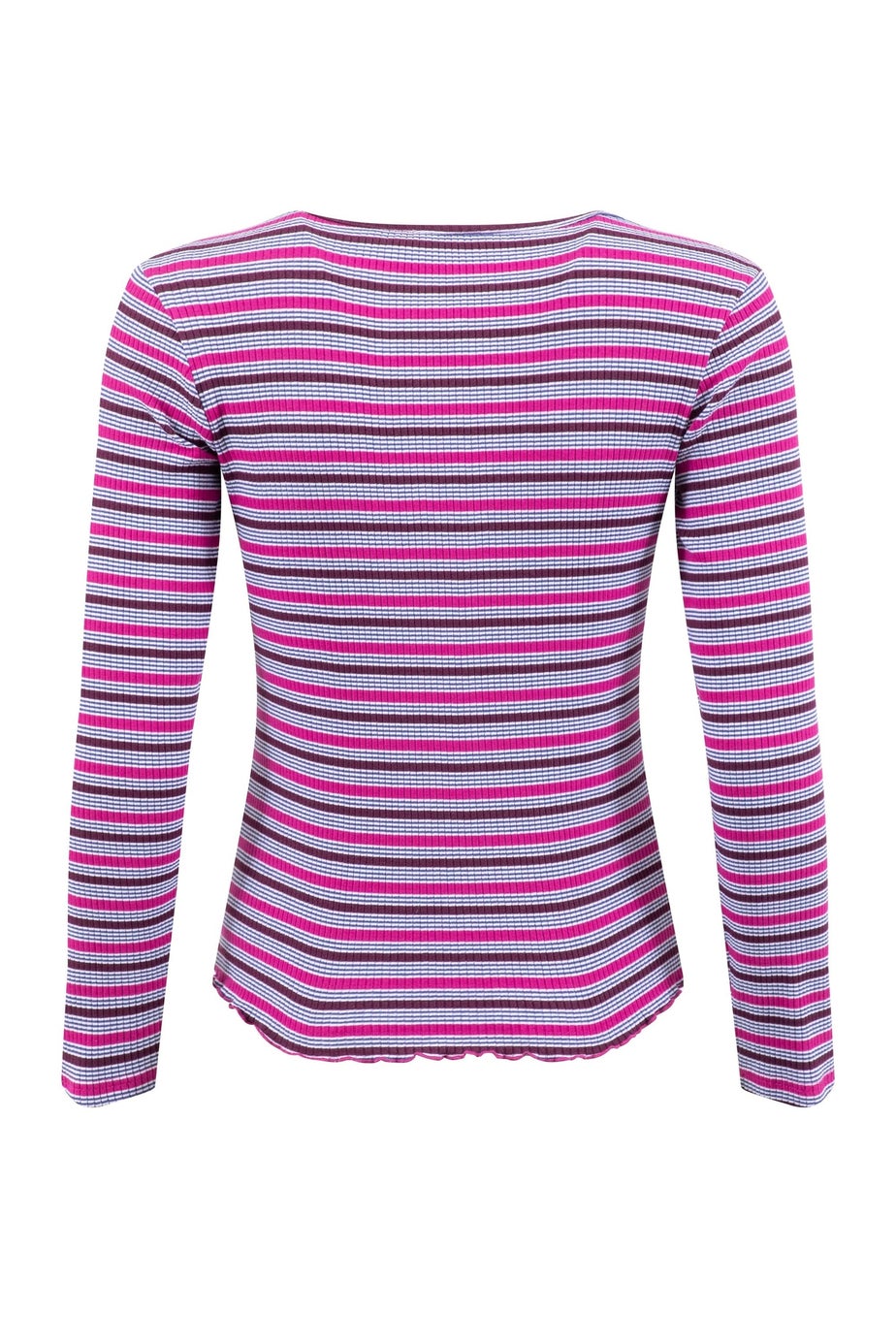 Weird Fish Fuchsia Punch Thorne Ribbed Striped Long Sleeve Top