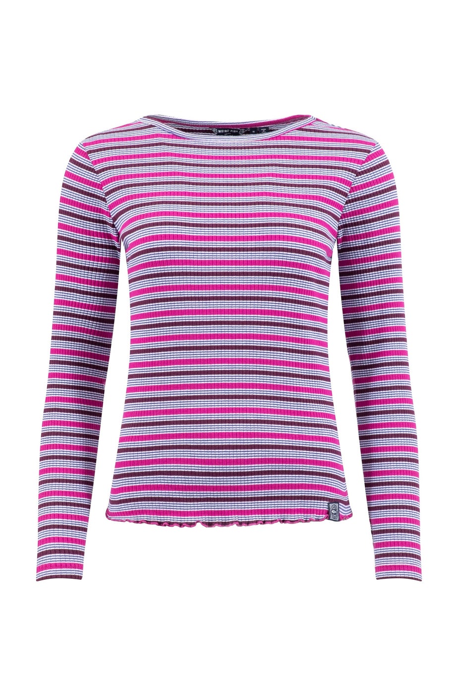 Weird Fish Fuchsia Punch Thorne Ribbed Striped Long Sleeve Top