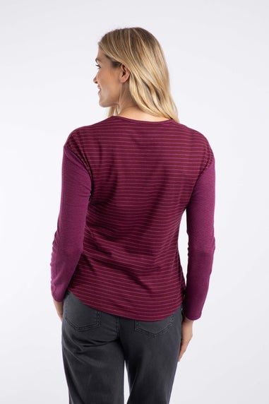 Weird Fish Beet Calfee Striped Long Sleeve T-Shirt