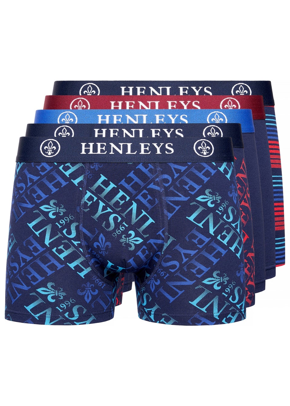 Henleys Assorted Rutling Boxers 5 pack