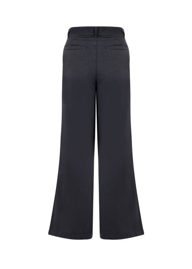 Weird Fish Navy Farida Wide Leg Trousers