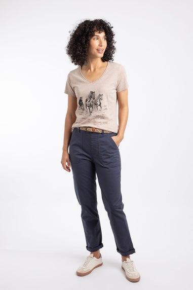 Weird Fish Navy Malorri Chino Trousers