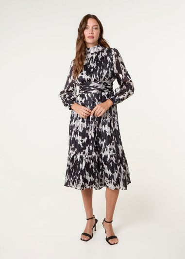 Blue Vanilla Black High Neck Midi Dress