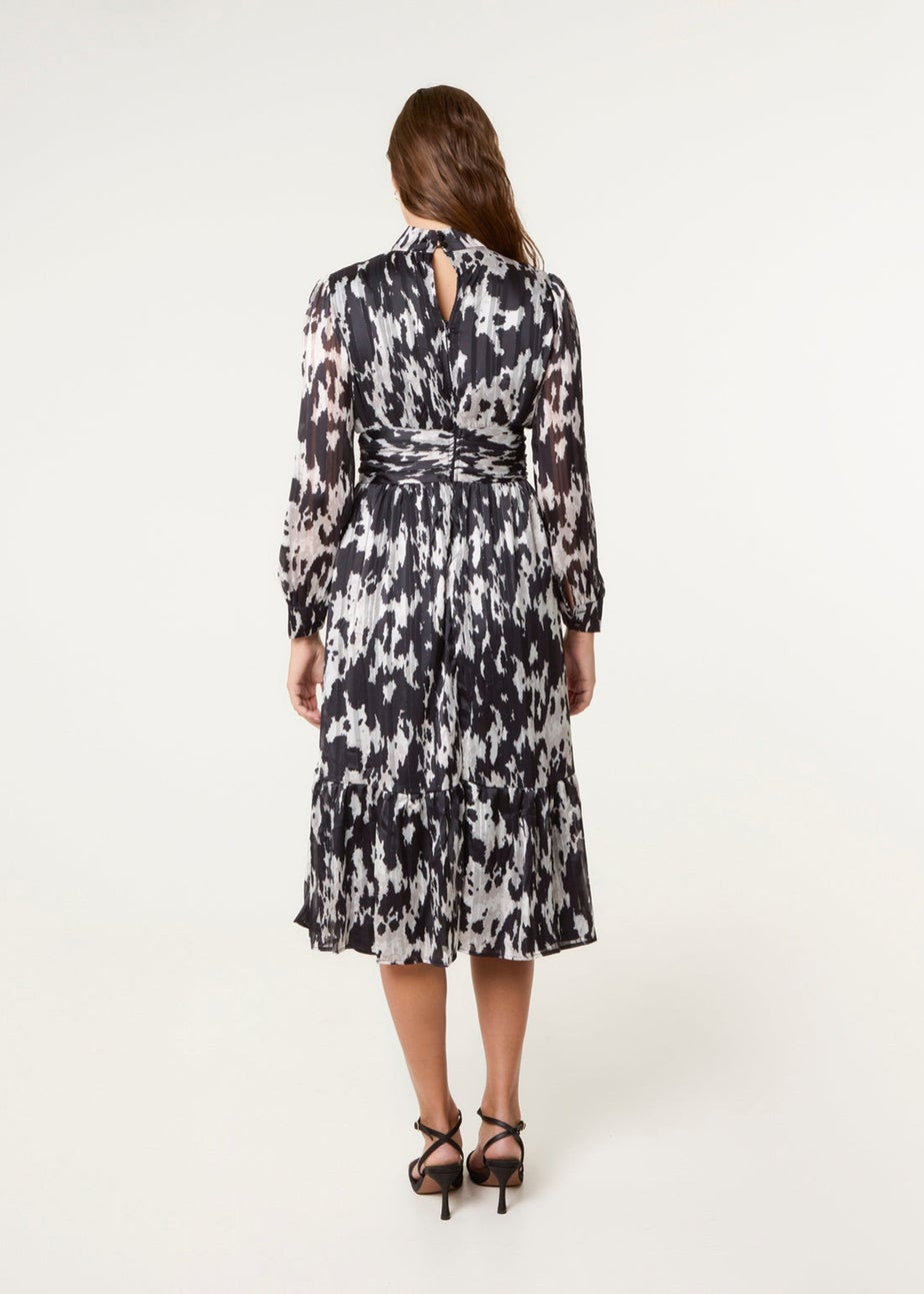 Blue Vanilla Black High Neck Midi Dress