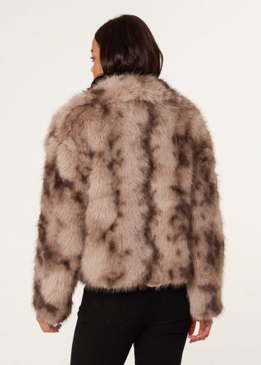 Blue Vanilla Beige Faux Fur Coat