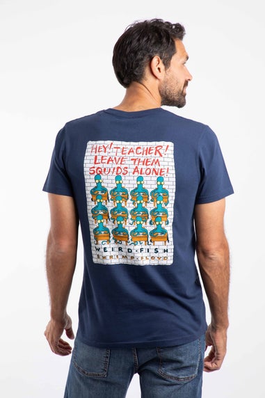 Weird Fish Dark Blue Hey Teacher Back Print Artist T-Shirt