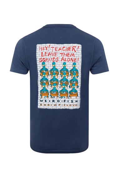 Weird Fish Dark Blue Hey Teacher Back Print Artist T-Shirt