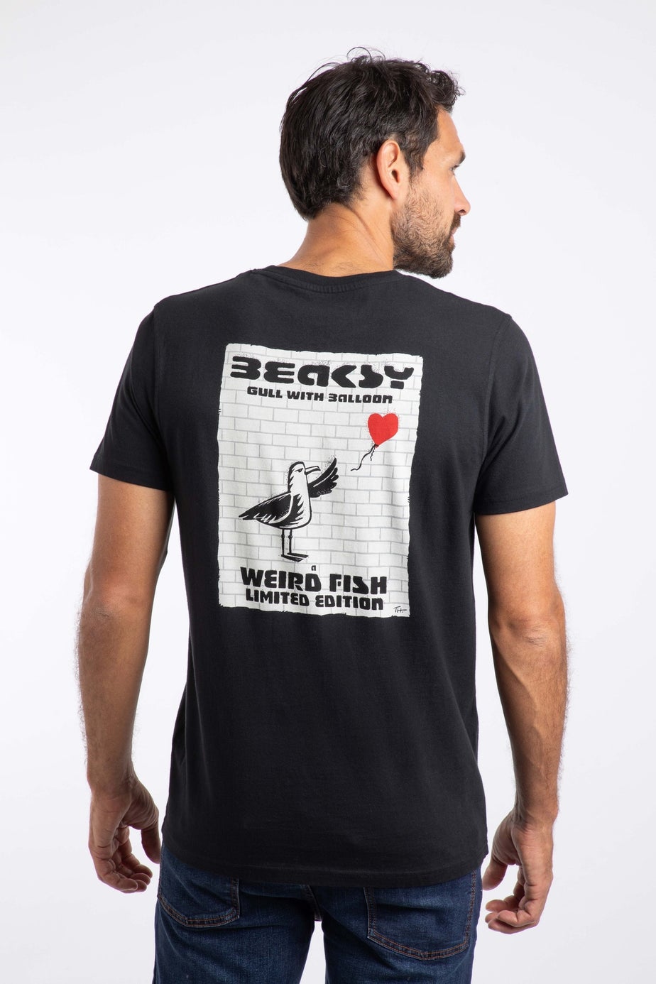 Weird Fish Black Beaksy Back Print Artist T-Shirt