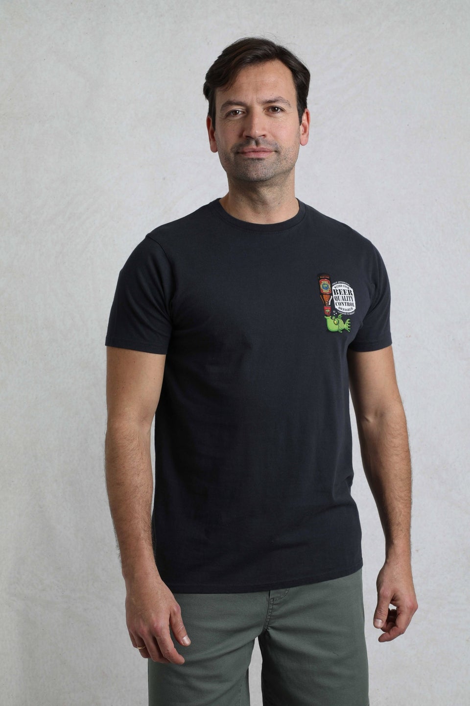 Weird Fish Navy Beer Offisher Back Print Artist T-Shirt