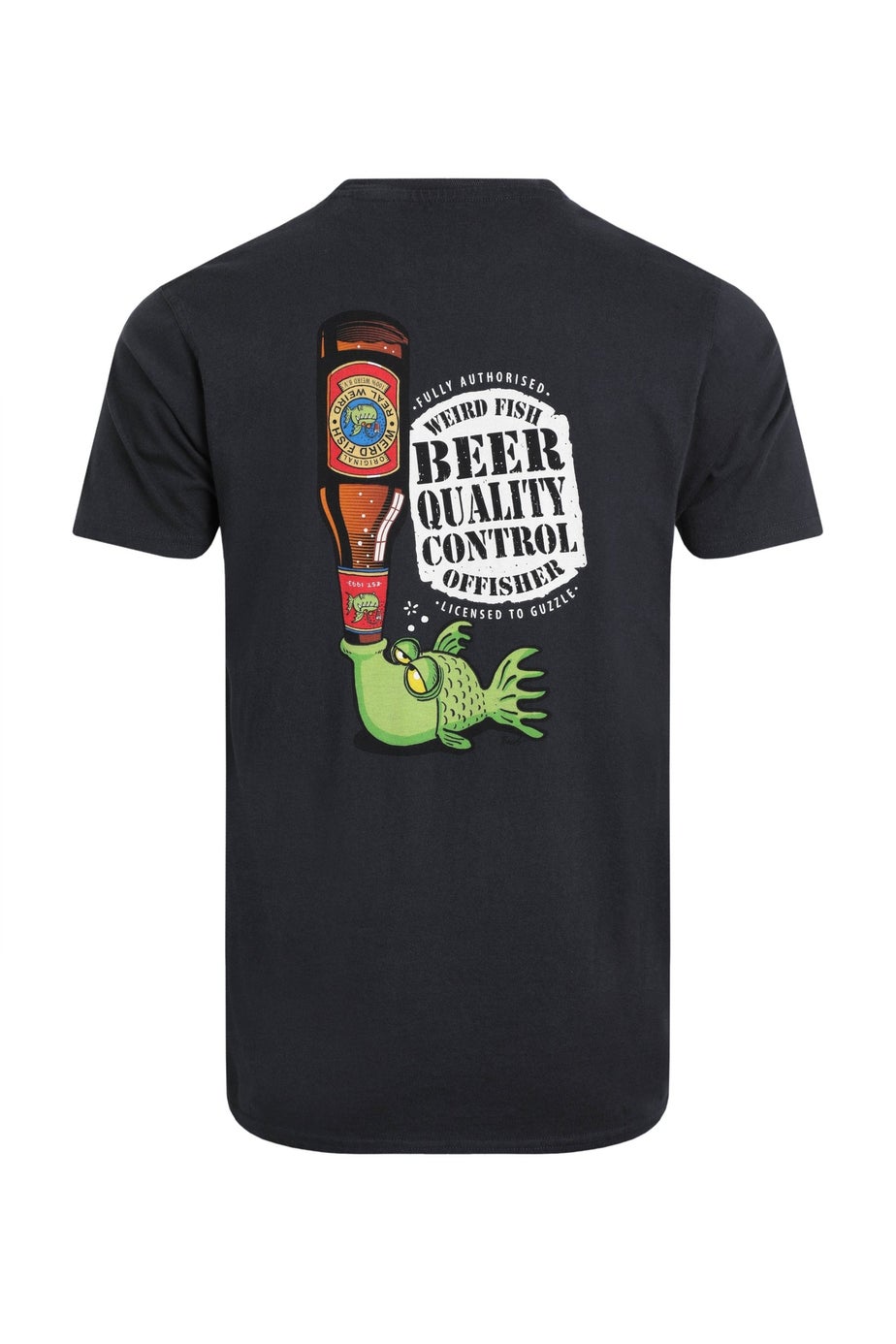 Weird Fish Navy Beer Offisher Back Print Artist T-Shirt