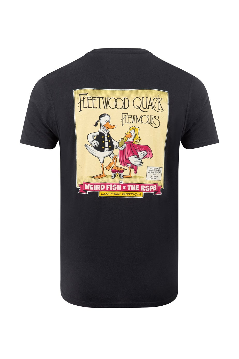 Weird Fish Black Flewmours Back Print RSPB Artist T-Shirt