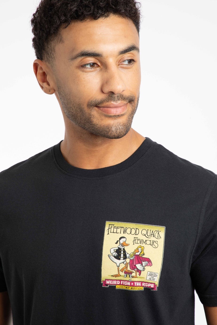 Weird Fish Black Flewmours Back Print RSPB Artist T-Shirt