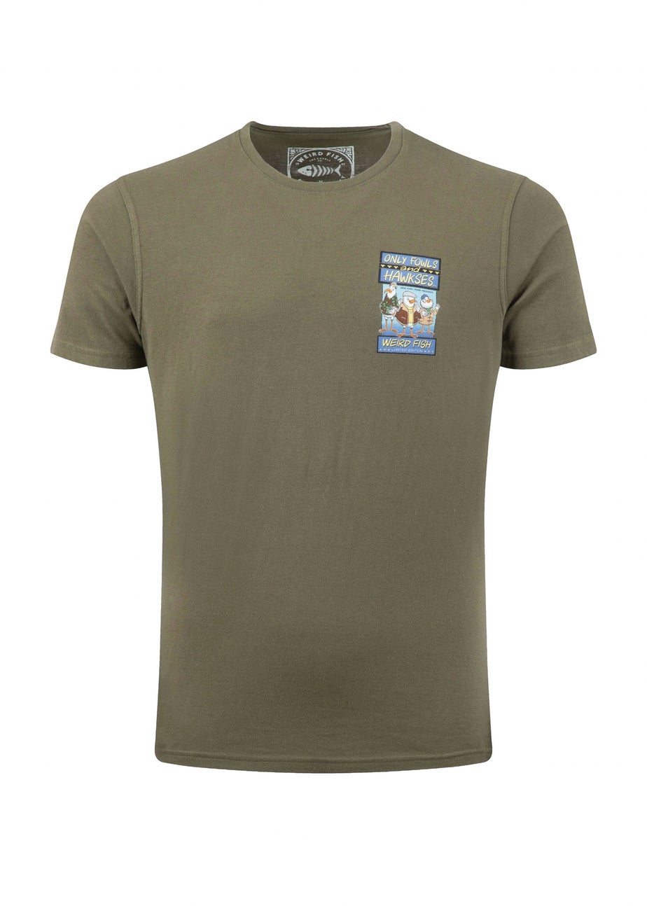 Weird Fish Deep Lichen Green Only Fowls & Hawkses Back Print Artist T-Shirt