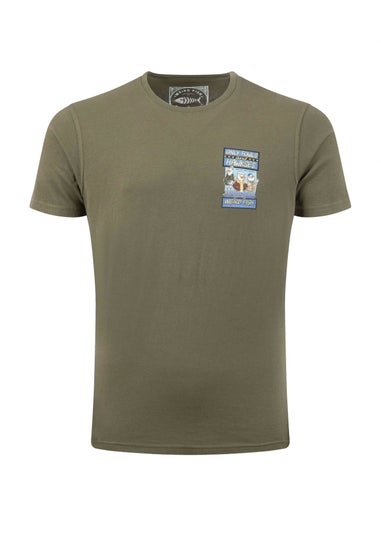 Weird Fish Deep Lichen Green Only Fowls & Hawkses Back Print Artist T-Shirt