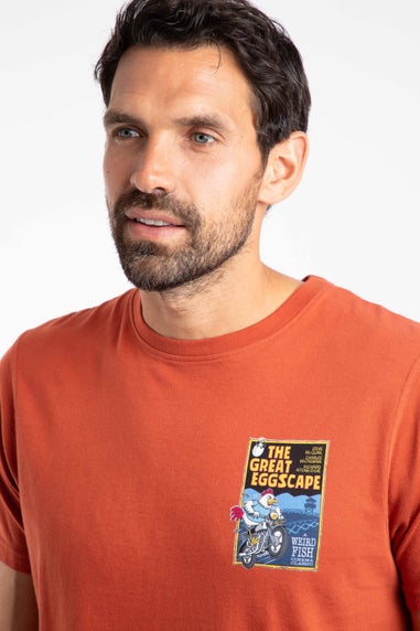 Weird Fish Rust Leaves The Great Eggscape Back Print Artist T-Shirt