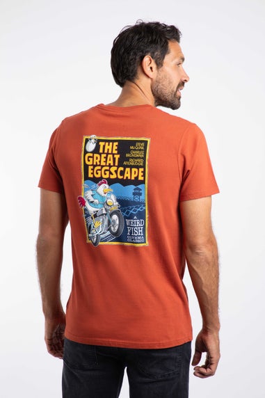 Weird Fish Rust Leaves The Great Eggscape Back Print Artist T-Shirt