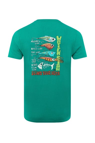 Weird Fish Green Ivy Sling Your Hook Back Print Artist T-Shirt