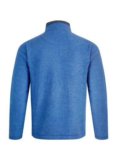 Weird Fish Blue Newark 1/4 Zip Grid Fleece