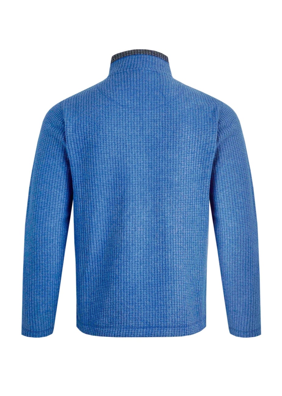 Weird Fish Blue Newark 1/4 Zip Grid Fleece