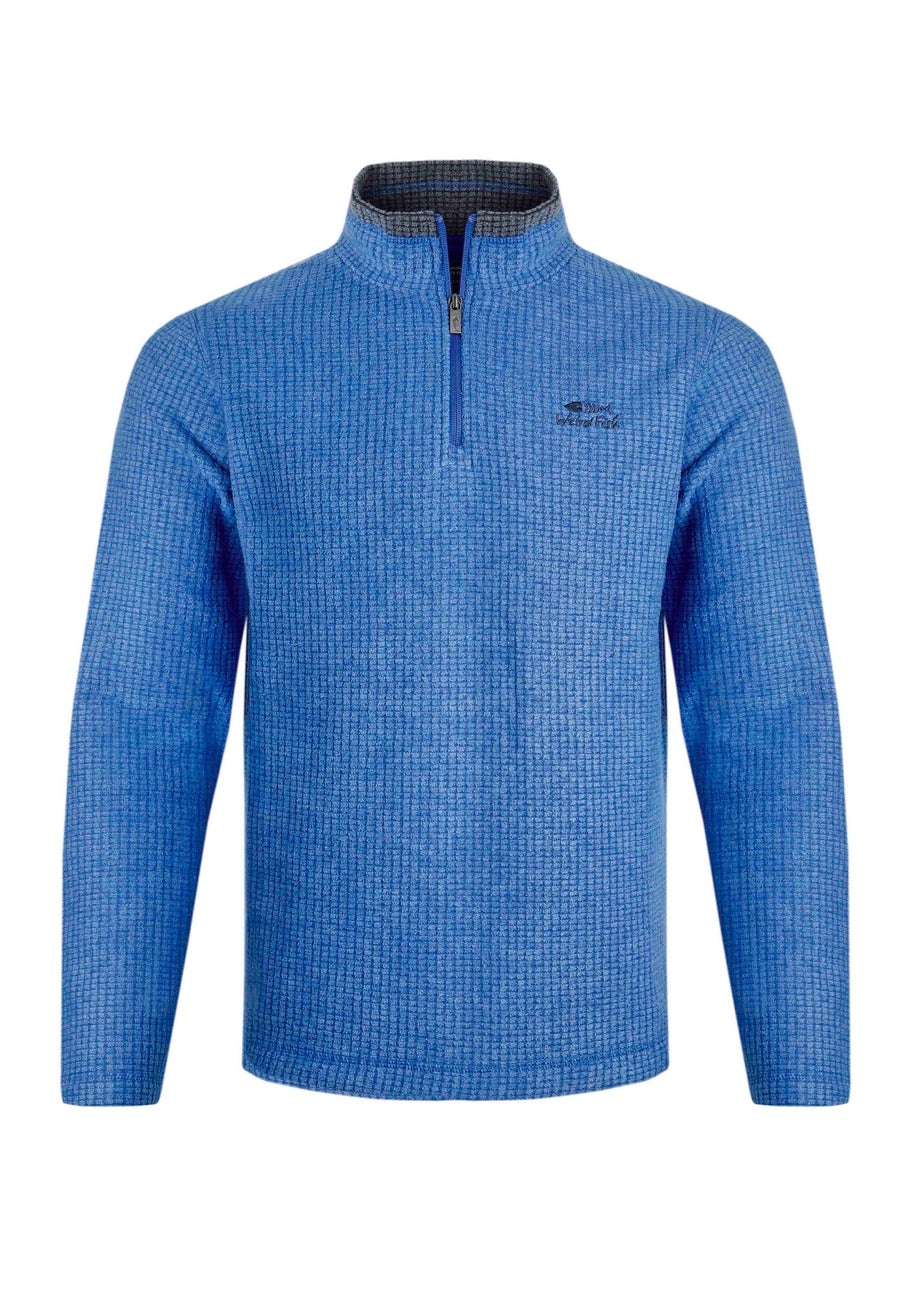 Weird Fish Blue Newark 1/4 Zip Grid Fleece