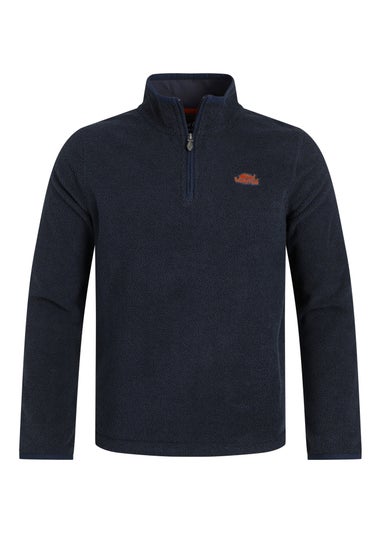 Weird Fish Midnight Errill 1/4 Zip Textured Fleece