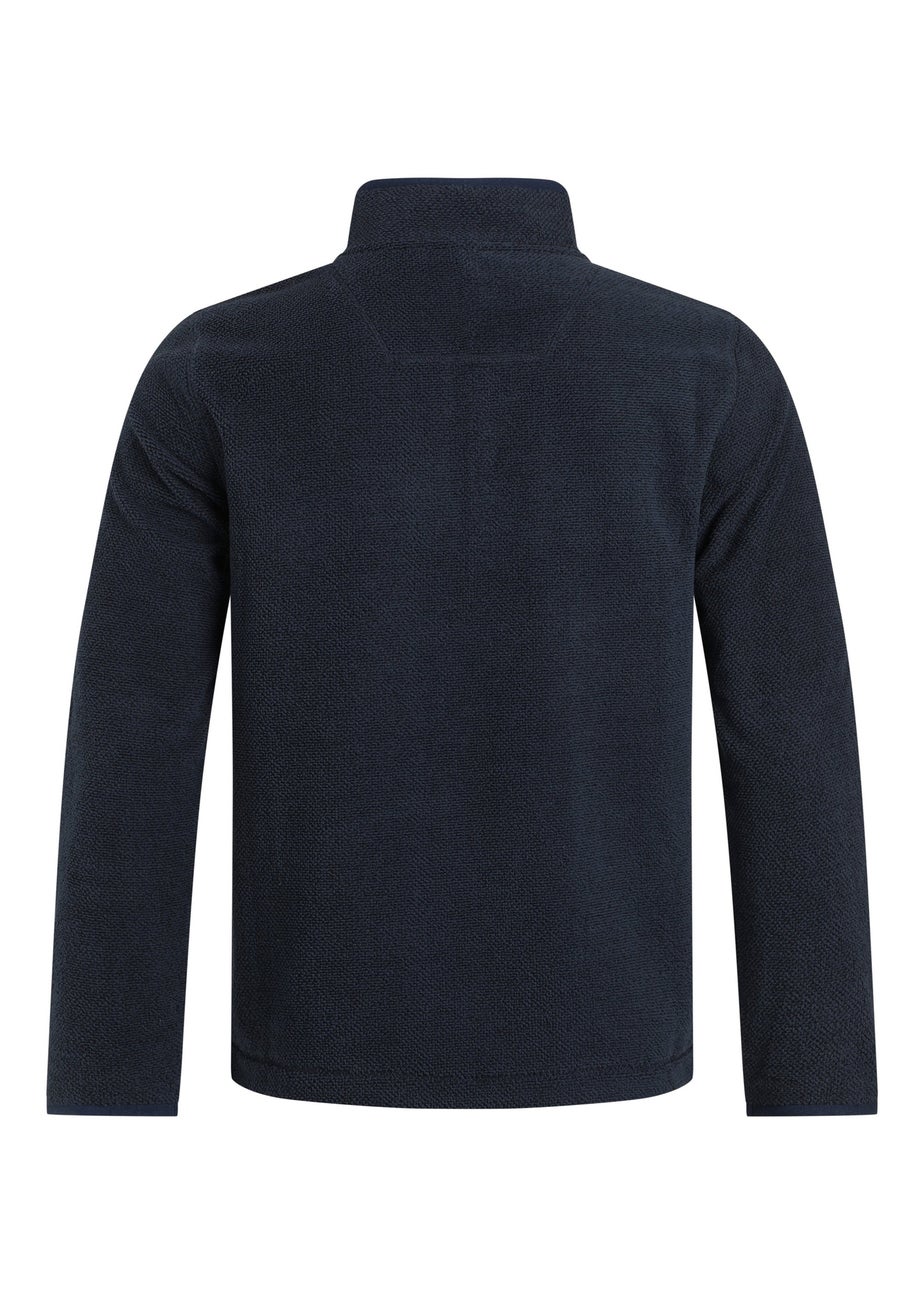 Weird Fish Midnight Errill 1/4 Zip Textured Fleece