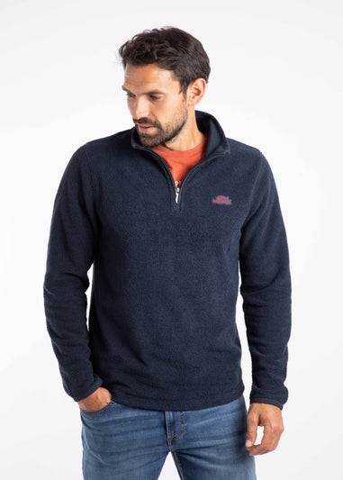 Weird Fish Midnight Errill 1/4 Zip Textured Fleece