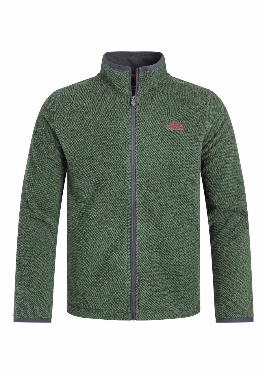 Weird Fish Shaded Spruce Merrill Full Zip Textured Fleece