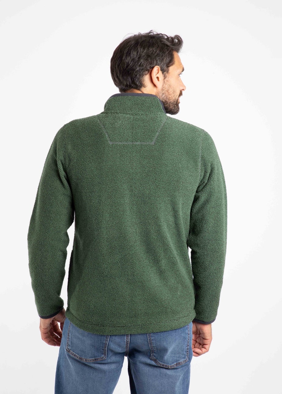 Weird Fish Shaded Spruce Merrill Full Zip Textured Fleece