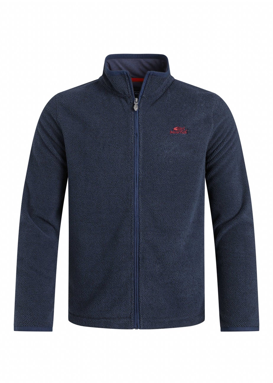 Weird Fish Midnight Merrill Full Zip Textured Fleece