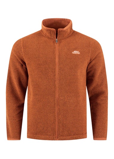 Weird Fish Brick Orange Merrill Full Zip Textured Fleece